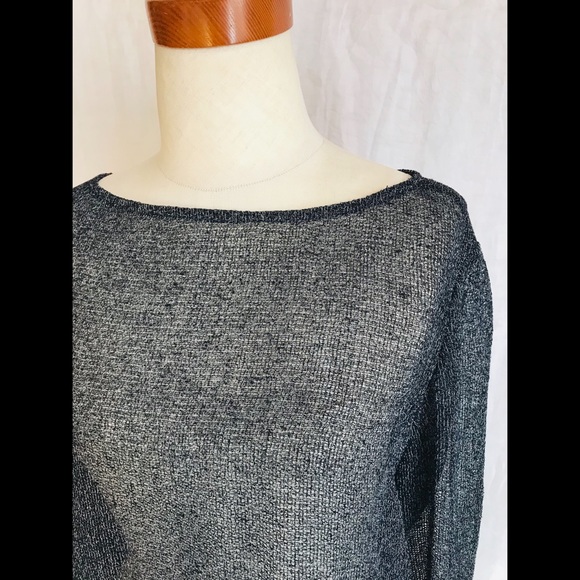 Sheer Linda Allard Ellen Tracy Knit Top Artsy 12 - Picture 2 of 5